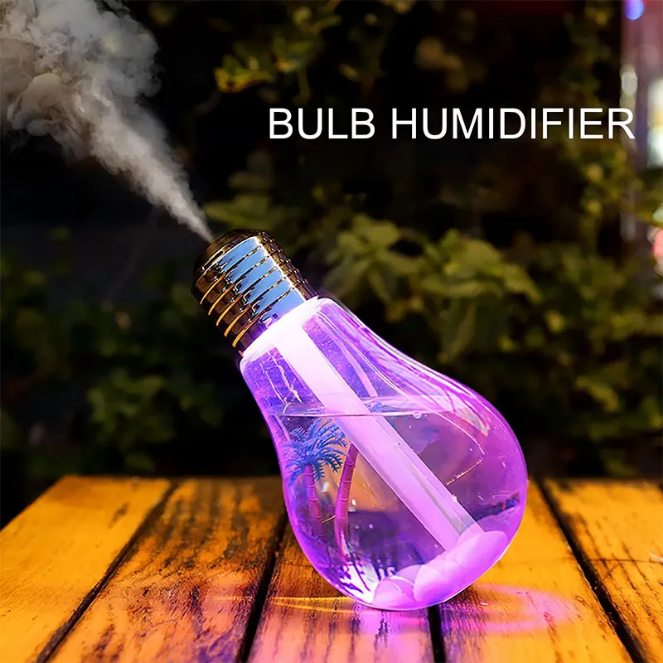 Bulb Humidifier / Aroma Diffuser / Air Purifier - Original Product ( With Colorful Changing Lights ) Bulb Humidifier For Room.