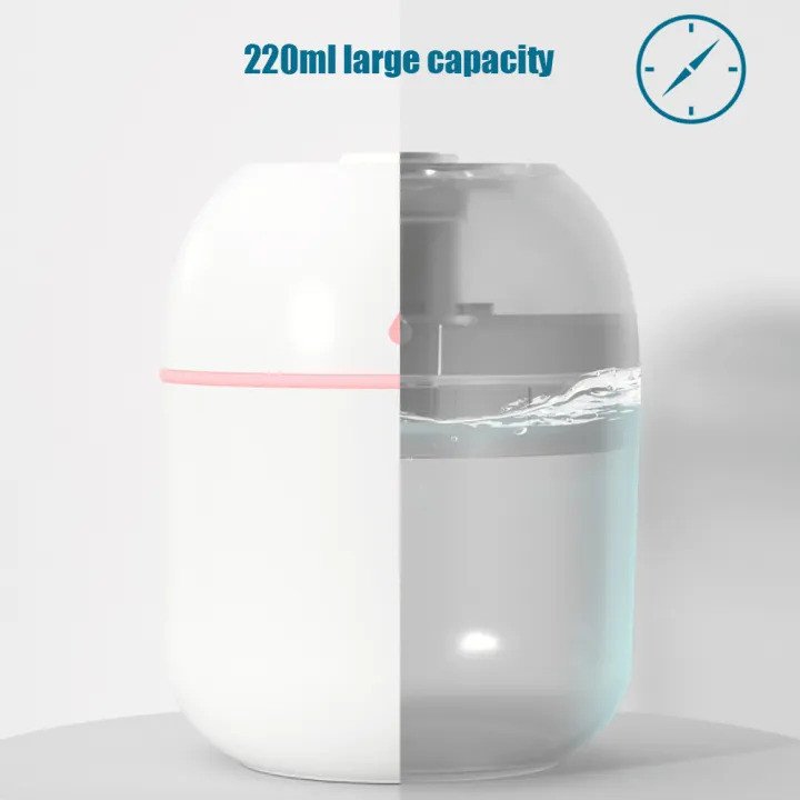 220ml Mini Ultrasonic Air Humidifier Aroma Essential Oil Diffuser Home Car USB Rechargeable Fogger