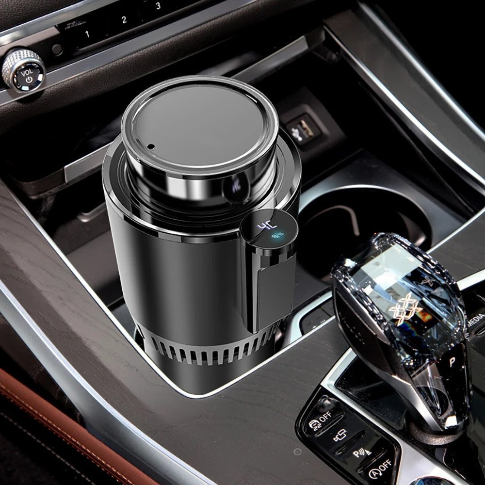 DC 12V Smart Car Cup Warmer & Cooler – 2-in-1 Auto & Office Beverage Mug Holder for Heating and Cooling Drinks or Cans