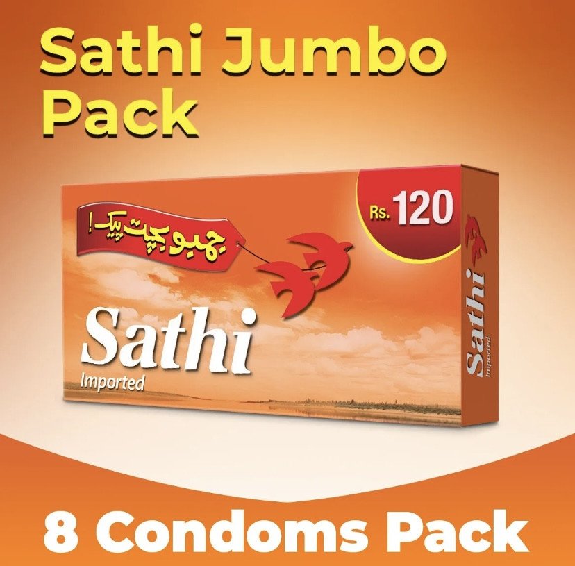 Sathi Jumbo Condom Pack- Set of 8