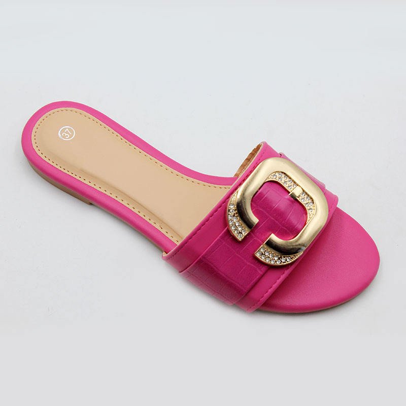 Summer Luxury New Flat Shoes Rhinestone Roman Women's Sandals and Slippers Fashion and Trendy Women's and Ladies Shoes
