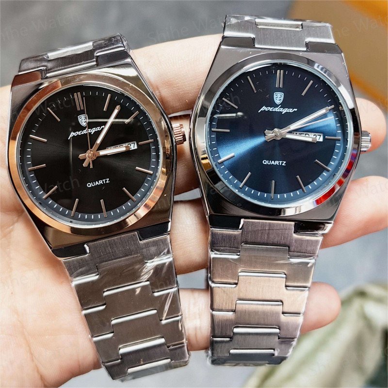 POEDAGAR 930 Men New Luxury Watch Waterproof Luminous Date Week Stainless Steel Watch Reloj Casual Business Men's Quartz Watches