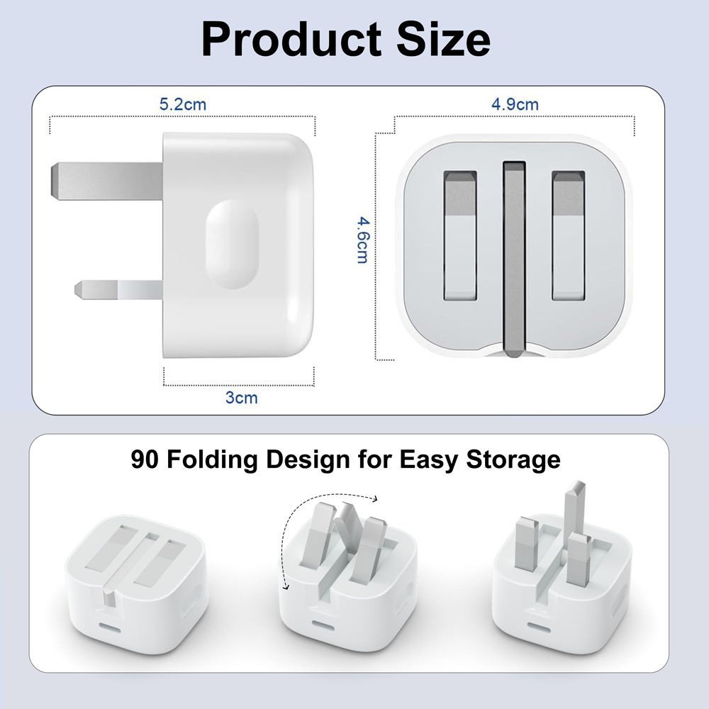 20W Pd3.0 Qc3.0 Charger Fast Charging Wall Adapter Qc Qc3.0 Pd Usb C Type C Mobile Phone Charger ABS for Iphone 7-13 Pro Max