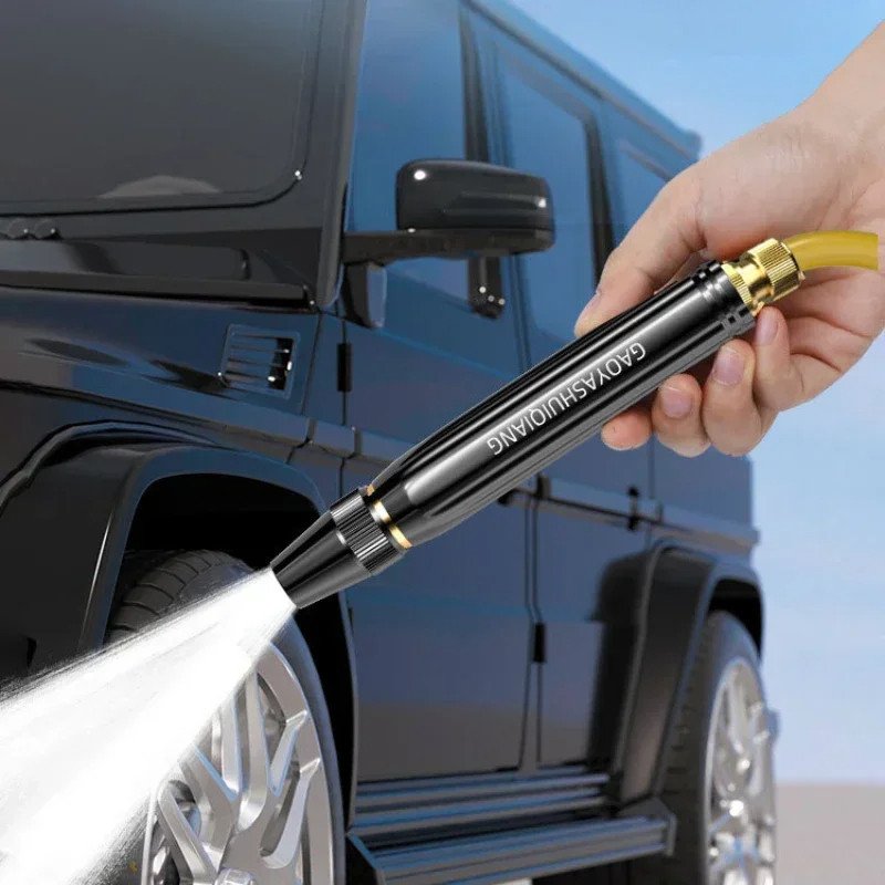 Portable Car Wash Gun Nozzle High Pressure Water-Gun Household Car Wash Water Gun Black Water Gun Watering Pipe Car Wash Nozzle