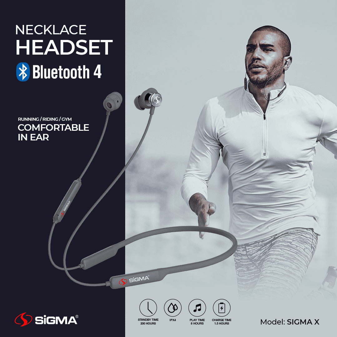 Neckband Magnetic Sports Bluetooth Earphones Sigma-X