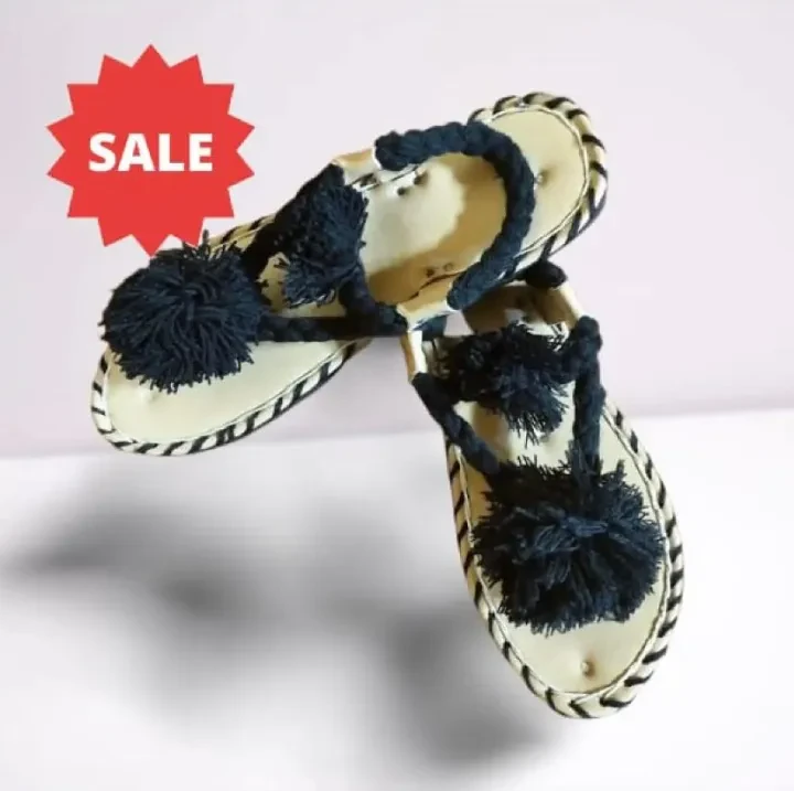 Balochi Handmade chawats in Black color