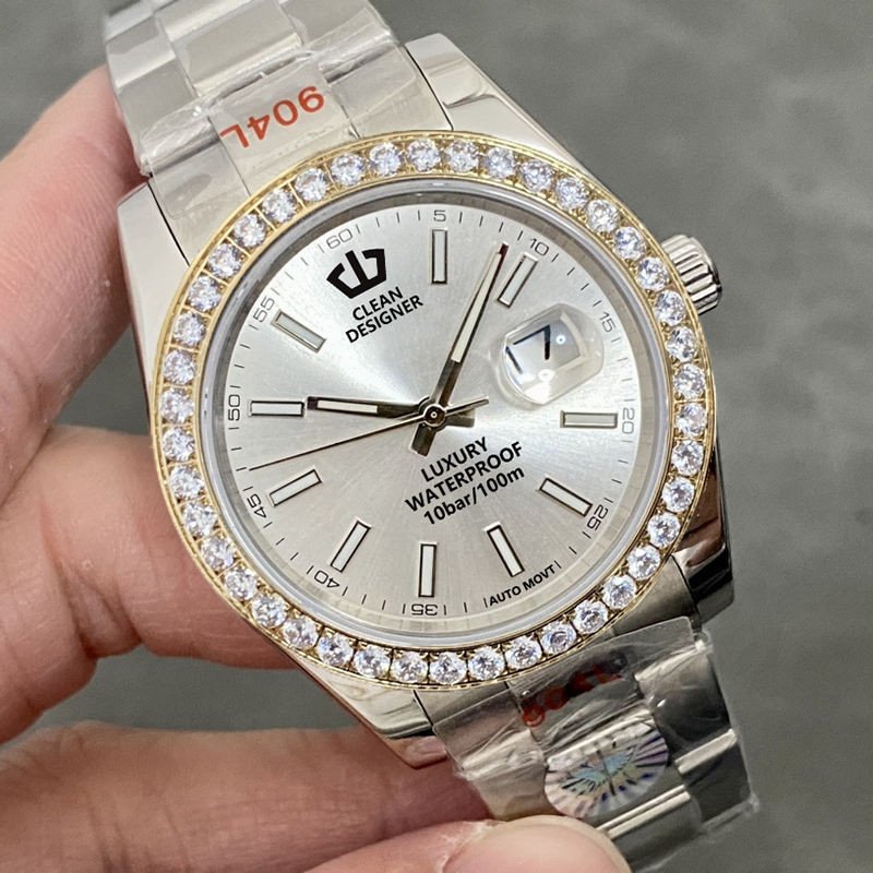Men's Luxury VVS1 Diamond Moissanite Bezel Watch 904L Stainless Steel Waterproof 3235 Movement Automatic Mechanical Watches