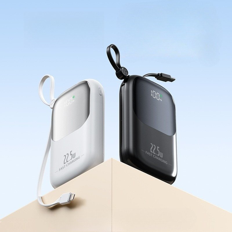 20000mAh High-Capacity 18650 Lithium Power Bank 22.5W Mini Portable Solar Energy Device with Bright Color DC Input Interface