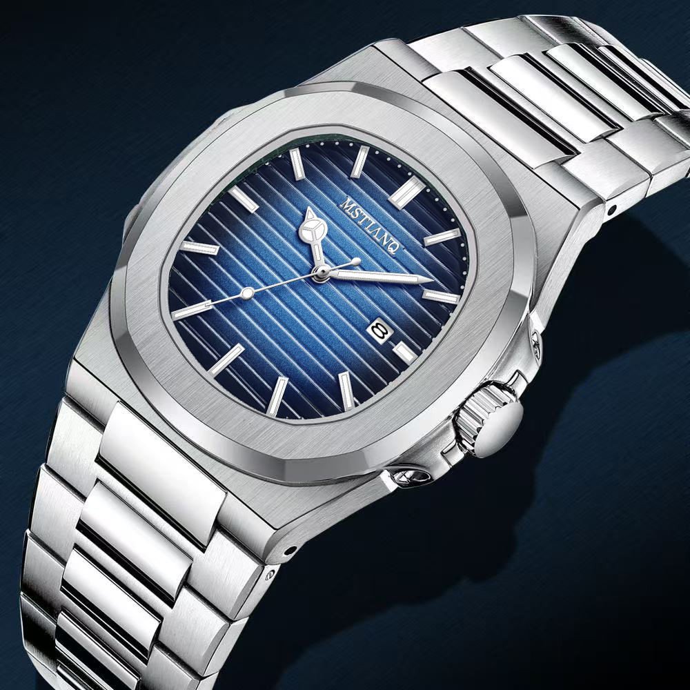 Luxury Watches, Business Waterproof Stainless Steel square Quartz Watches, Men's Reloj Montre Men's Watches