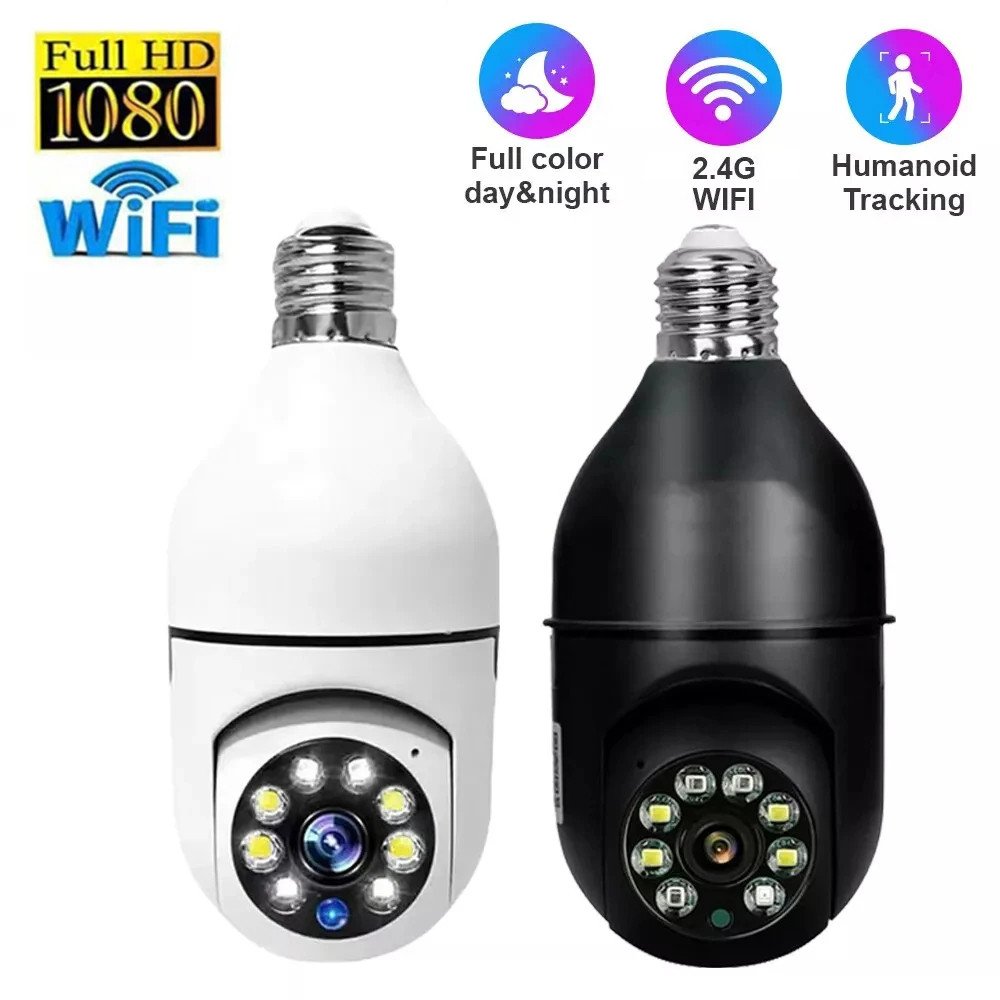 3MP E27 Surveillance Camera Full Color Night Vision Automatic Human Tracking Zoom Indoor Security Monitor Wifi Miini IP Camera