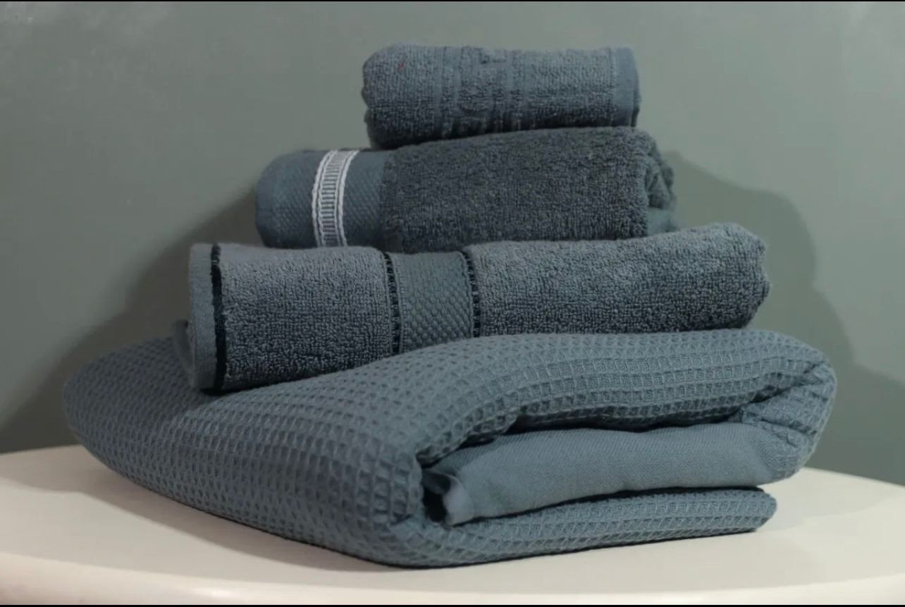 Export Greek Towels - Organic Cotton ST17: 100% Superior Absorption & Softness - Includes 1 Large Bath Towel (27x54 in) & 2 Hand Towels (20x40 in)